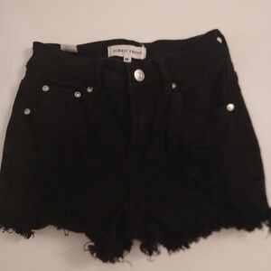 Almost famous distressed black shorts